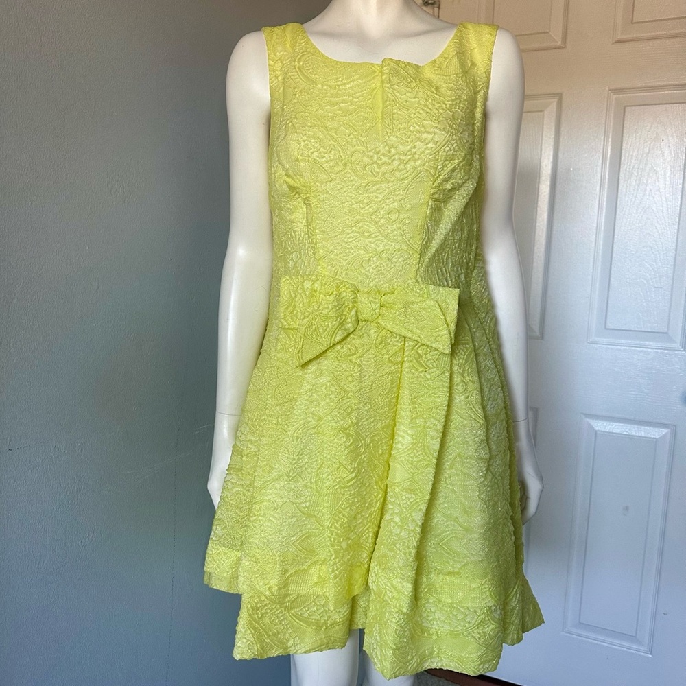 NWT Vivetta yellow bow brocade dress vintage-style